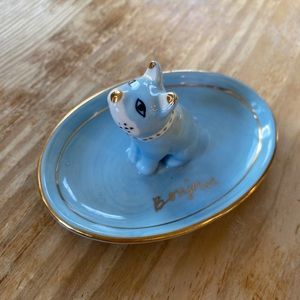 Bonjour Trinket Dish / Ring Holder with Doggie